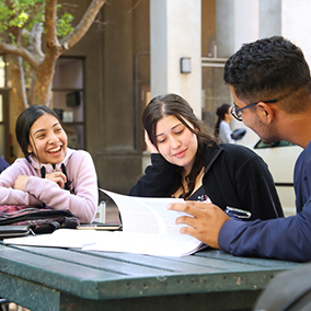 students on campus