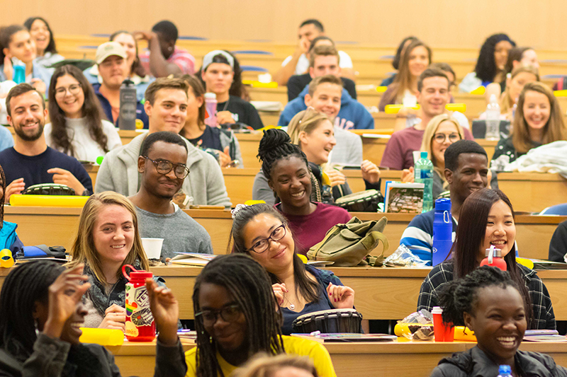 students in a lecture theatre